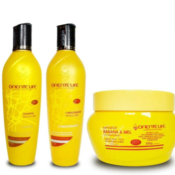 Kit Hidratação para os cabelos Banana e Mel, Shampoo, Condicionador e Máscara Teia Oriente Life - Image 5