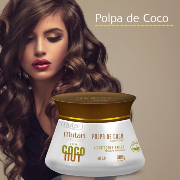 Máscara Polpa de Coco Mutari Coconut 300gr - Cabelos Ressecados - Image 3