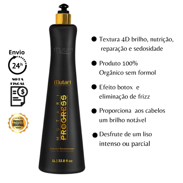 Escova Progressiva Mutari sem formol profissional 1 Litro