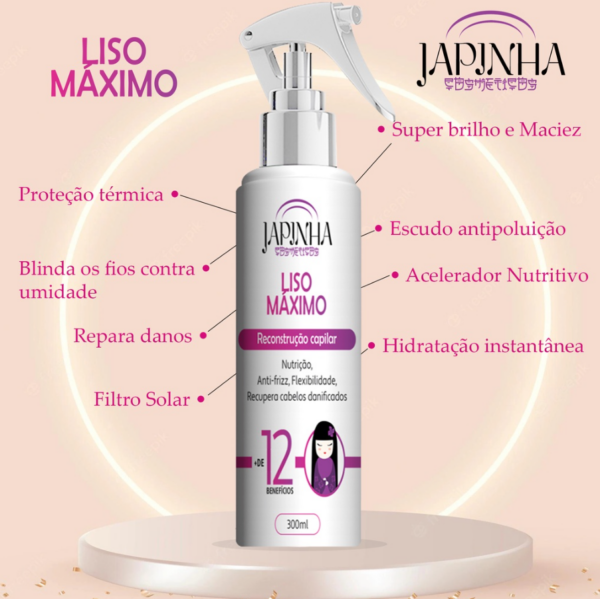 Protetor Térmico Japinha Liso Máximo, Reconstrutor 300ml - Image 4