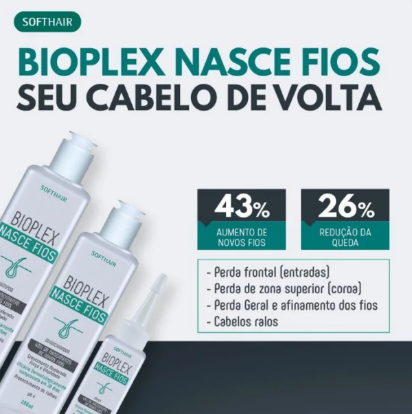 Kit Bioplex Nasce Fios - Shampoo, Condicionador e Tônico capilar - Image 3