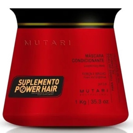 Máscara Suplemento Capilar Mutari Power Hair Cabelos Fortes Crescimento - 1 kg