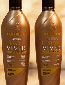 kit shampoo e condicionador liso viver oriente life 300ml