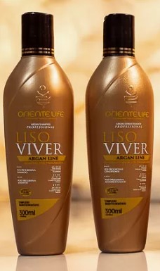 kit shampoo e condicionador liso viver oriente life 300ml